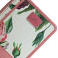 Dolce & Gabbana Pink Floral Leather DG Logo Zip Card Holder Women Wallet