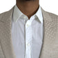 Dolce & Gabbana Beige MARTINI Single Breasted Coat Blazer