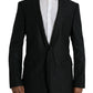 Dolce & Gabbana Black Wool Notch SingleBreasted Coat Blazer