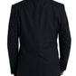 Dolce & Gabbana Dark Blue Wool Single Breasted Coat Blazer