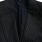 Dolce & Gabbana Black Stripe SICILIA Double Breasted Coat Blazer