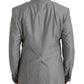 Dolce & Gabbana Gray Wool Peak Single Breasted Coat Blazer