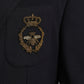 Dolce & Gabbana Dark Blue Crown Bee Double Breasted Blazer