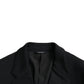 Dolce & Gabbana Black Wool Notch Single Breasted Coat Blazer