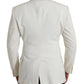 Dolce & Gabbana White Wool MARTINI Double Breasted Blazer