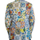 Dolce & Gabbana Multicolor Majolica TAORMINA Single Breasted Blazer