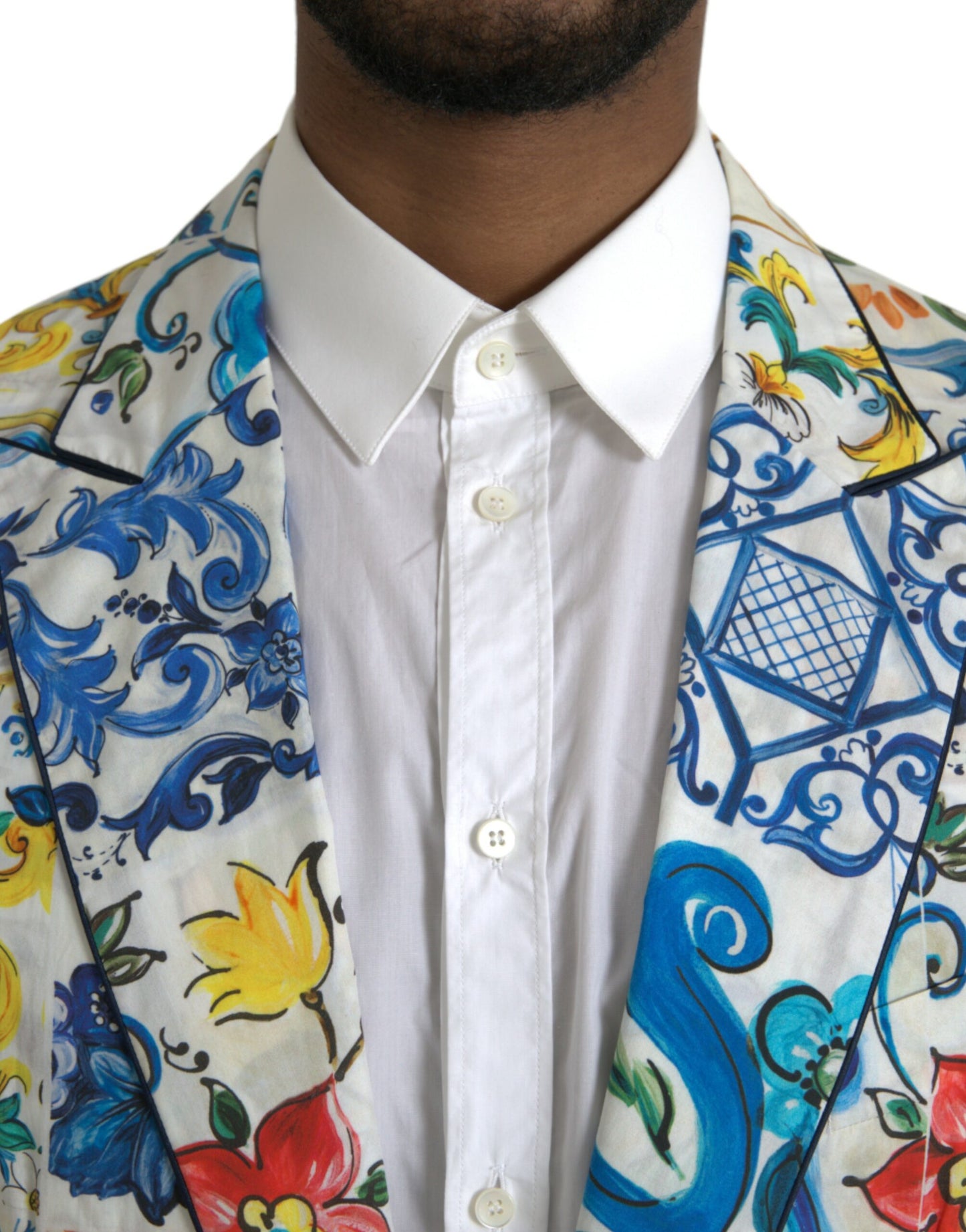 Dolce & Gabbana Multicolor Majolica TAORMINA Single Breasted Blazer