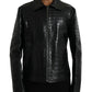 Dolce & Gabbana Black Exotic Leather Full Zip Jacket