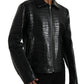 Dolce & Gabbana Black Exotic Leather Full Zip Jacket