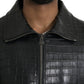 Dolce & Gabbana Black Exotic Leather Full Zip Jacket