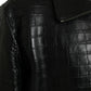 Dolce & Gabbana Black Exotic Leather Full Zip Jacket