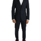 Dolce & Gabbana Dark Blue MARTINI Wool Formal 3 Piece Suit