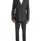 Dolce & Gabbana Gray Plaid Wool MARTINI Formal 2 Piece Suit