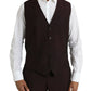 Dolce & Gabbana Maroon Wool MARTINI Formal 3 Piece Suit