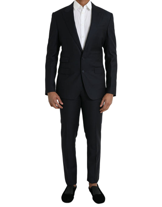 Dolce & Gabbana Dark Blue Wool NAPOLI Formal 2 Piece Suit