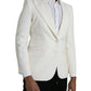 Dolce & Gabbana White Wool Single Breasted Coat Blazer