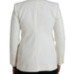 Dolce & Gabbana White Wool Single Breasted Coat Blazer