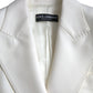 Dolce & Gabbana White Wool Single Breasted Coat Blazer