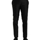 Dolce & Gabbana Black Silk SlimFit Dress Formal Pants