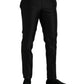 Dolce & Gabbana Black Silk SlimFit Dress Formal Pants