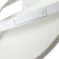 Dolce & Gabbana White Calfskin Leather Slip On Flip Flop Shoes