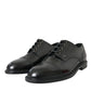 Dolce & Gabbana Black Leather Oxford Wingtip Derby Shoes