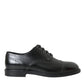 Dolce & Gabbana Black Leather Oxford Wingtip Derby Shoes