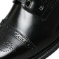 Dolce & Gabbana Black Leather Oxford Wingtip Derby Shoes