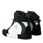 Dolce & Gabbana Black White Leather Miami High Top Sneakers Shoes