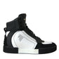 Dolce & Gabbana Black White Leather Miami High Top Sneakers Shoes