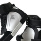 Dolce & Gabbana Black White Leather Miami High Top Sneakers Shoes