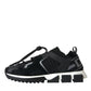 Dolce & Gabbana Black Mesh Sorrento Trekking Sneakers Shoes