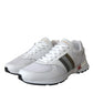 Dolce & Gabbana White Mesh Leather Low Top Trainers Sneakers Shoes