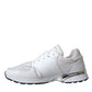 Dolce & Gabbana White Mesh Leather Low Top Trainers Sneakers Shoes