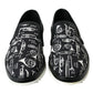 Dolce & Gabbana Black Instrument Print Slip On Loafers Shoes