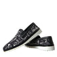 Dolce & Gabbana Black Instrument Print Slip On Loafers Shoes