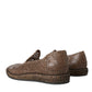 Dolce & Gabbana Brown Woven Leather Loafers Casual Shoes