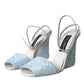 Dolce & Gabbana Light Blue Sequin Ankle Strap Sandals Shoes