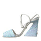 Dolce & Gabbana Light Blue Sequin Ankle Strap Sandals Shoes