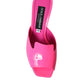 Dolce & Gabbana Neon Pink Leather Logo Heels Sandals Shoes