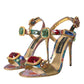 Dolce & Gabbana Multicolor Jacquard Crystals Sandals Shoes