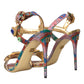 Dolce & Gabbana Multicolor Jacquard Crystals Sandals Shoes