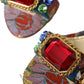 Dolce & Gabbana Multicolor Jacquard Crystals Sandals Shoes