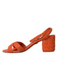 Dolce & Gabbana Orange Sequin Ankle Strap Sandals Shoes