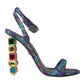 Dolce & Gabbana Multicolor Jacquard Crystals Sandals Shoes