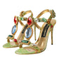 Dolce & Gabbana Multicolor Jacquard Crystals Sandals Shoes