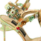 Dolce & Gabbana Multicolor Jacquard Crystals Sandals Shoes