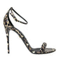 Dolce & Gabbana Brown Leopard Leather Heels Sandals Shoes