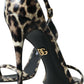 Dolce & Gabbana Brown Leopard Leather Heels Sandals Shoes