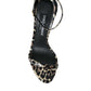 Dolce & Gabbana Brown Leopard Leather Heels Sandals Shoes